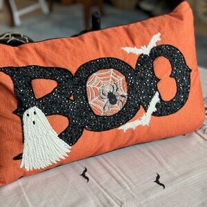Mireille Designs BOO Beaded Pillow